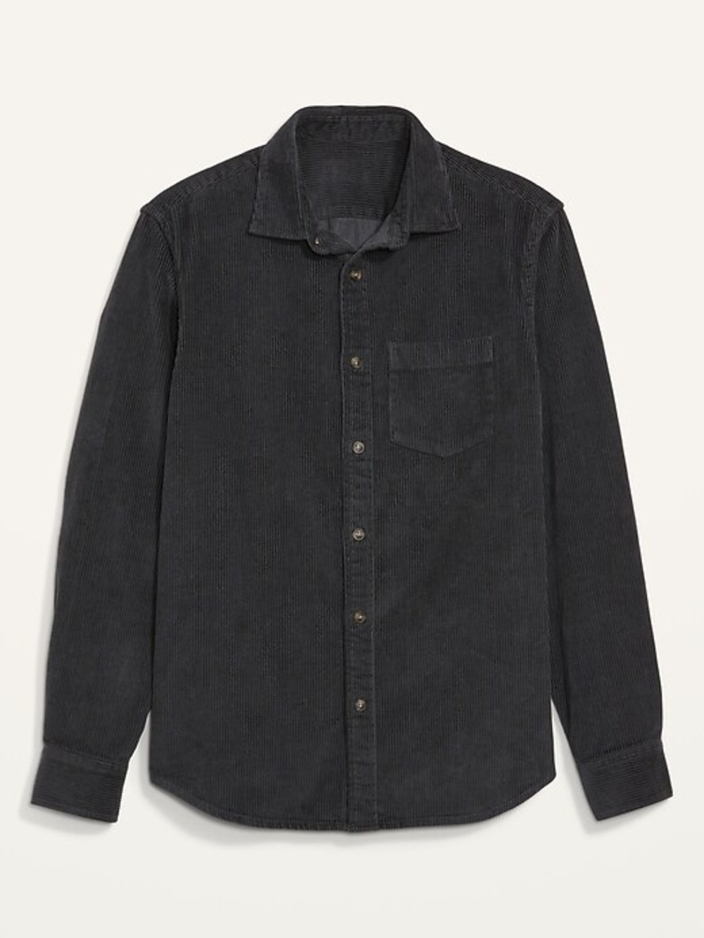 Old Navy Regular Fit Cotton Corduroy Non-Stretch Shirt Solid Black XXLarge Men’s